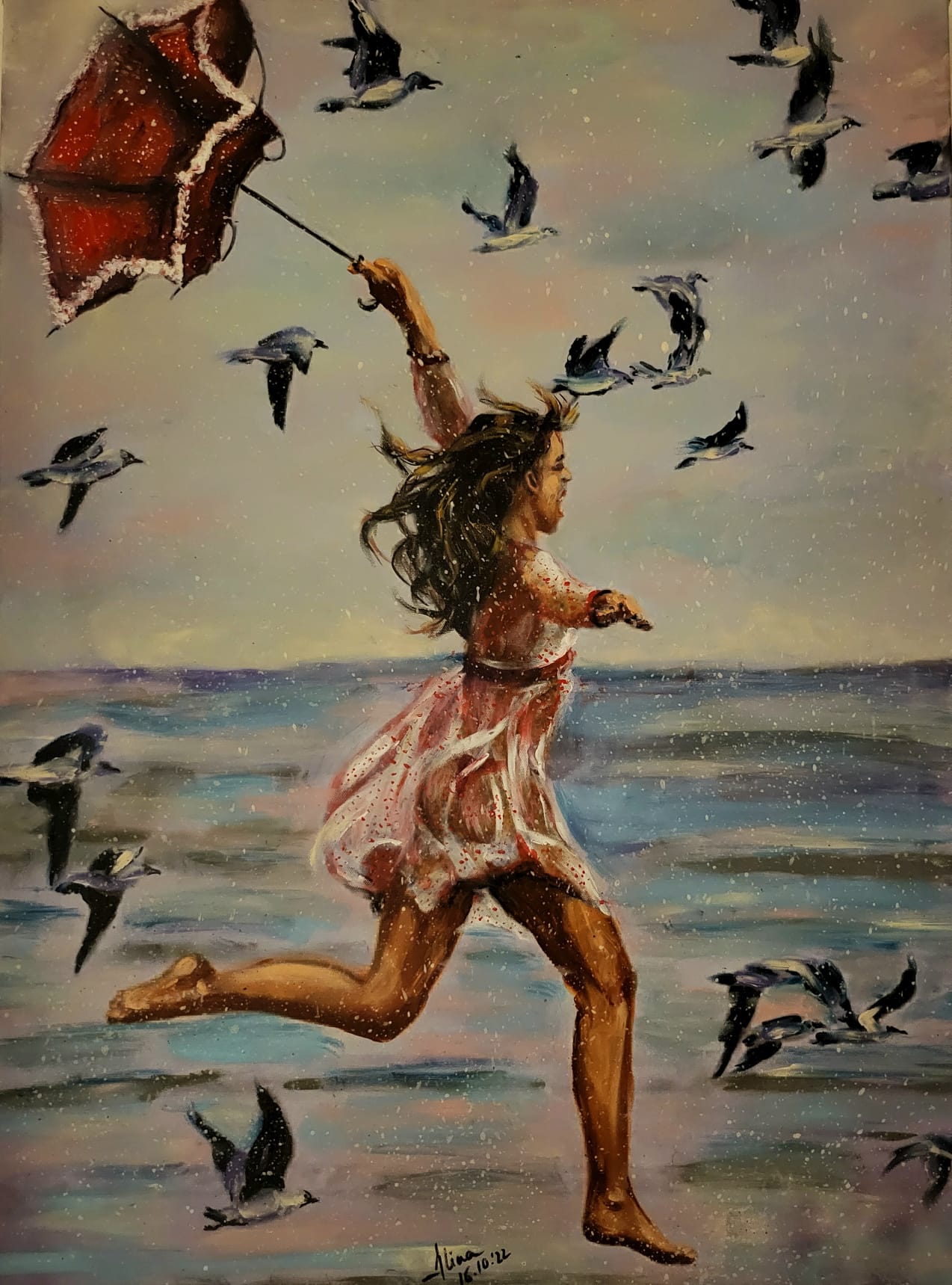 ArteDiAlina.com painting: Controvento / Flying upwind